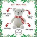 White Xmas Bear Knitted Dog Toy